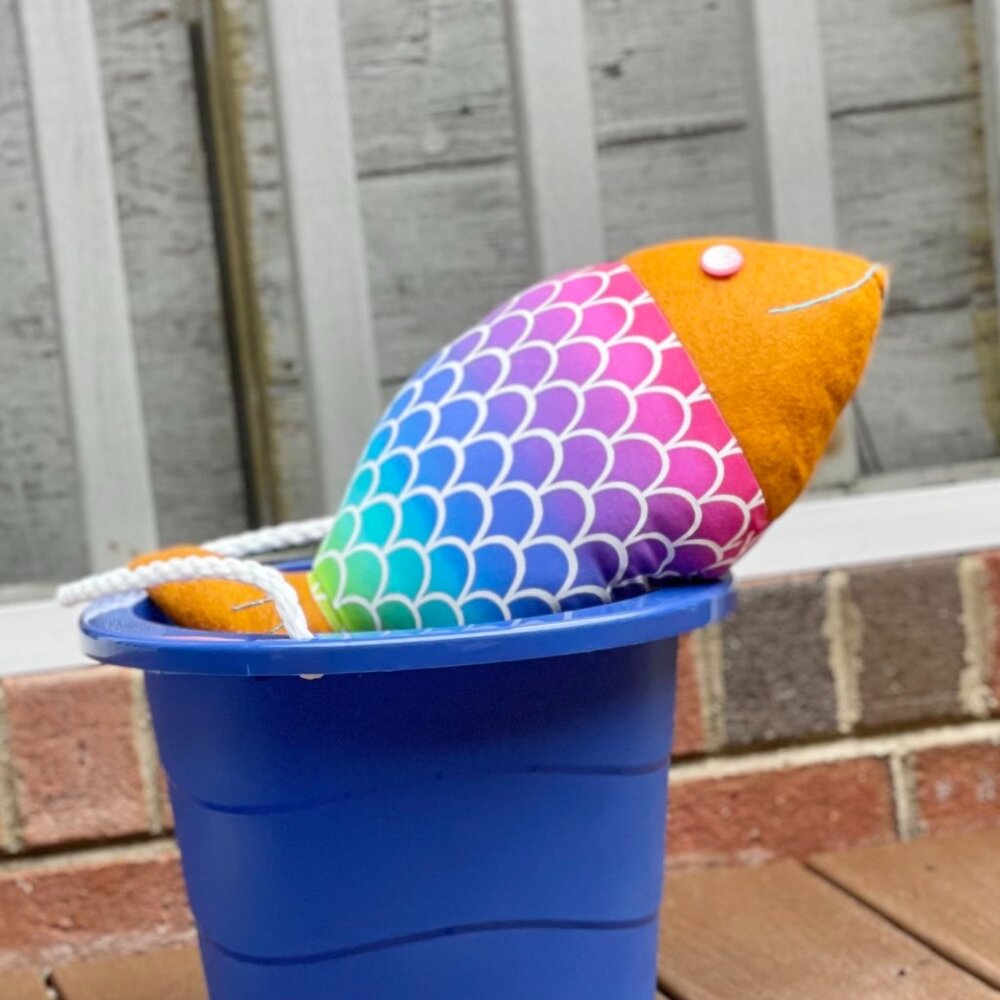 Rainbow Color Fabric Fish Pillow